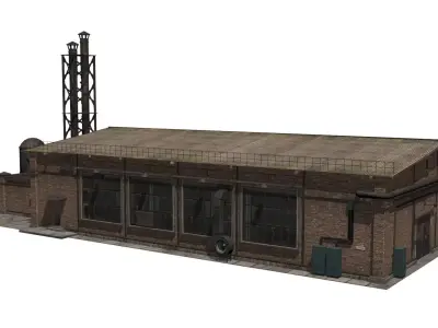 old industrial building  Low-poly 3D model