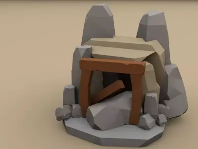 Stone Mine Free low-poly 3D model