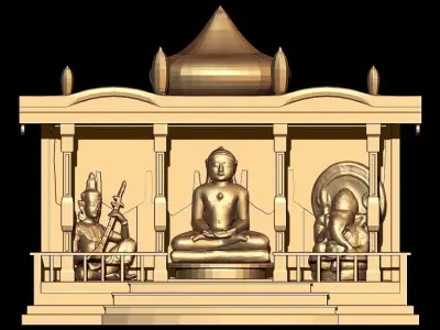HOUSE TEMPLE 3D MODEL Low-poly 3D model