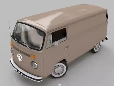 VOLKSWAGEN T2 CARGO VAN 1974 3D model