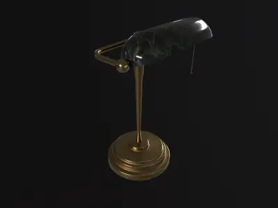 Antique Desk Lamp Low-poly 3D model