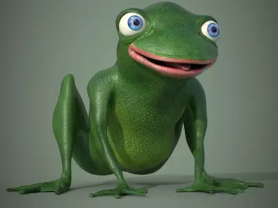 Happy Frog Stylized Low-poly 3D model