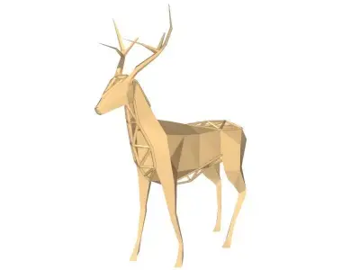 Polygonal Deer Parametric Low-poly 3D model