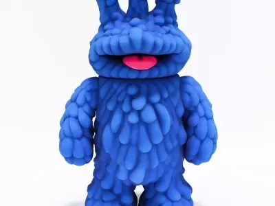 Blue Sofubi Style Muckey POP MART toy 3D print model