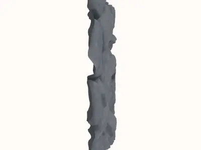 River Rock Retaining Wall Section 3D model