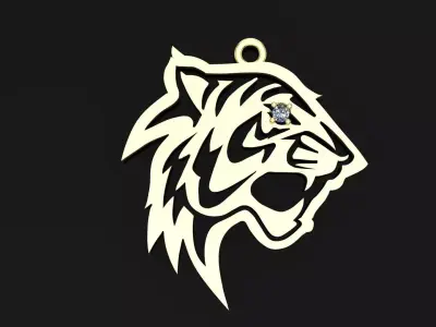 tiger pendant 3D model 3D print model
