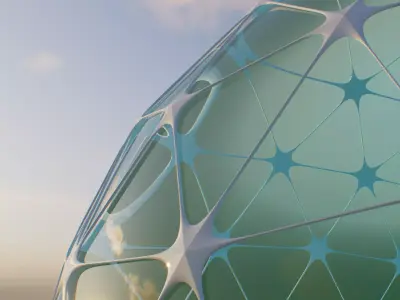 Geodesic Dome Structure Realistic 3D Model for CGI Archviz 3D model