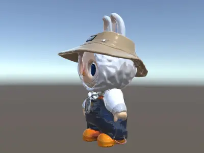 Labubu Monster Keychain Low-poly 3D model Low-poly 3D model