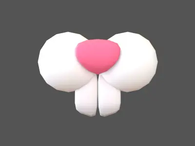 Rabbit Nose v1 001 Low-poly 3D model