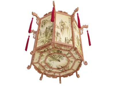 Chinese lanterns  Low-poly 3D model