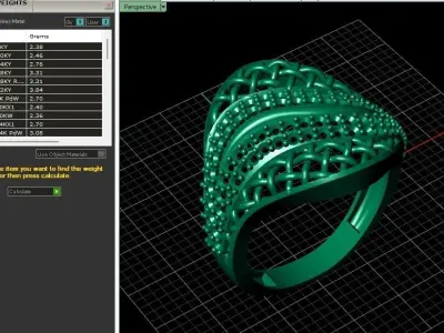 STL 3DM Women Ring Womens Ring Diamonds With Stone Model 3D print model