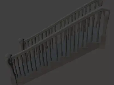 Art Nouveau Staircase High-Poly 3D Mode 3D model