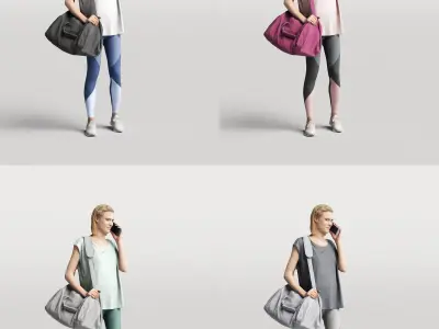 Humano Running Woman 0809 3D model