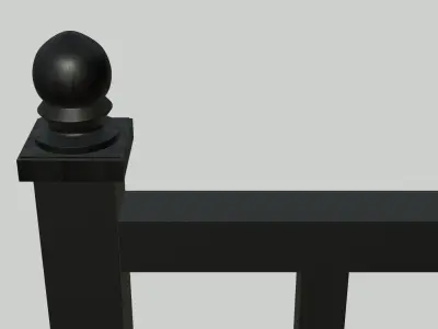 Cafe Railing Low-poly 3D model