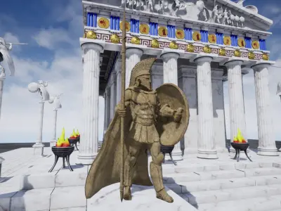 Game asset - Spartan monument 2 Low-poly 3D model