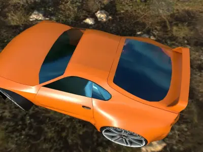 toyota supra cartoon car  Low-poly 3D model