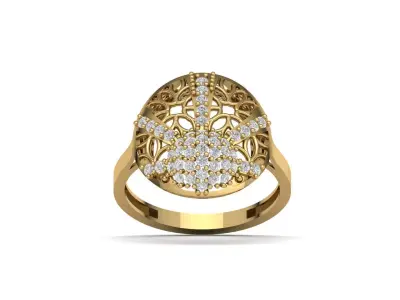 STL 3DM Women Ring Womens Ring Diamonds With Stone Model DP1707 3D print model