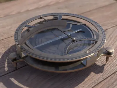 Sundial antique compass 3D model