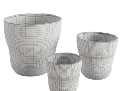 Tan White Ceramic Vase 3D model