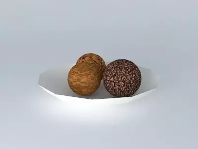 centerpiece three chocolate balls on plate Free 3D model