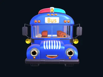 Asset - Cartoons - Car - Police - Rig Low-poly 3D model
