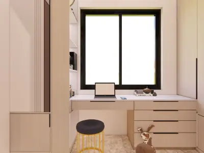 Small Apartment Bedroom Design Smart and Space Efficient  3D model