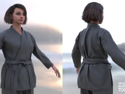 Mens and Womens Martial outfits 3D Model Collection