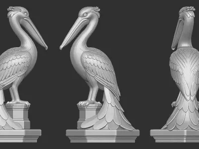 Lovely Pelican Statue 3D print model