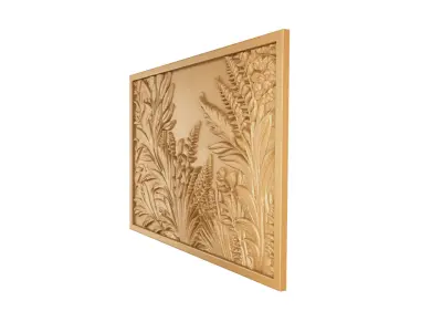 modern panel wall decor set wall relief mural CNC 70 3D model