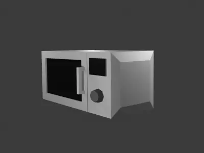 GameReady Microwave 3D Model  Low Poly  Blender  FBX Low-poly 3D model
