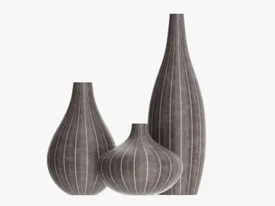 Three decorative vases 3D model