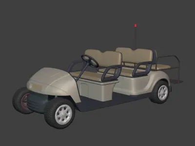 Airport - Golf Cart Low-poly 3D model