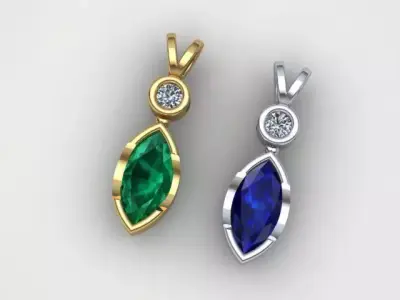 Pendant set 3D print model 2