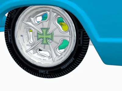 Vintage Halibrand style rims 3D print model