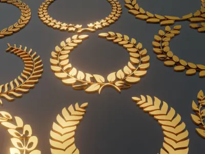 Wreath Pack of 9 - High Quality - Detailed  3d model 3D model