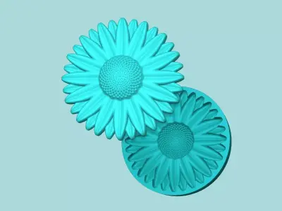 Sunflower 10 - Silicone Mold Maker - Template 3D print model