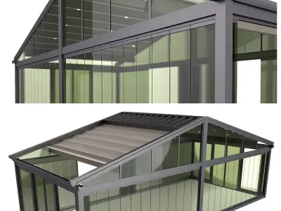 Motorized Pergola 5a folding glass 3D model