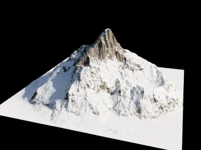 FREE Single mountain snow landscape piece 3D model Free 3D model