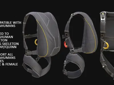 Skydiving Container 49 - All MH Bodies - UE5 Skeletons - Rigged Low-poly 3D model