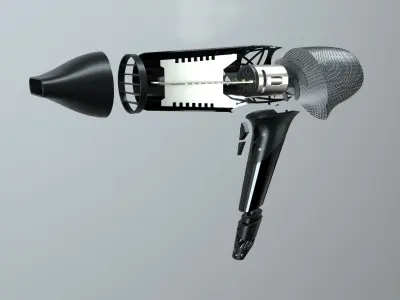 Corvette classic style hair dryer 3D model