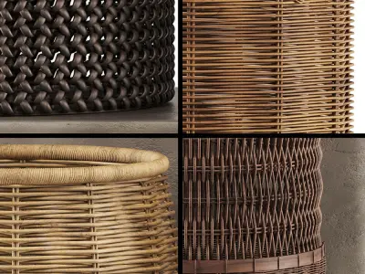 Rattan Baskets 01 3D model