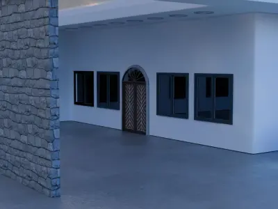 Modern villa with swimming pool 3D model