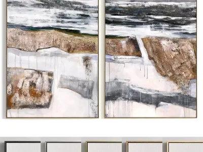 Plaster Two Photo Frame 300 Low-poly 3D model