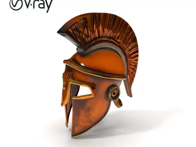 Ancient Greek Spartan Helmet D Model Pack Low-poly 3D model
