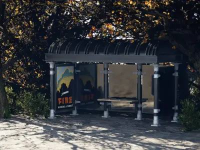 3D Bus Stop Free 3D model