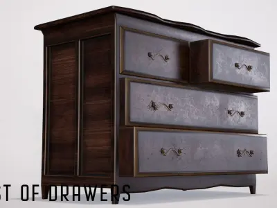 Chest Of Drawers - gameready low Low-poly 3D model