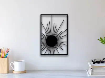 Abstract Sun Wall Art 3D print model