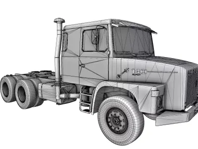 Scania LT140 38 6x4 Stock Classic Truck Low-poly 3D model
