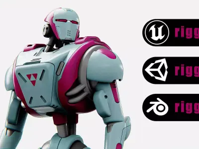 ANDROID MECHA - C   Rigged for Unreal Engine - Unity - MIXAMO  3D model