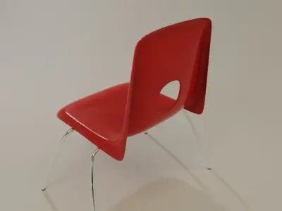 Plastic Chair for Game Engines PBR Low-poly 3D model